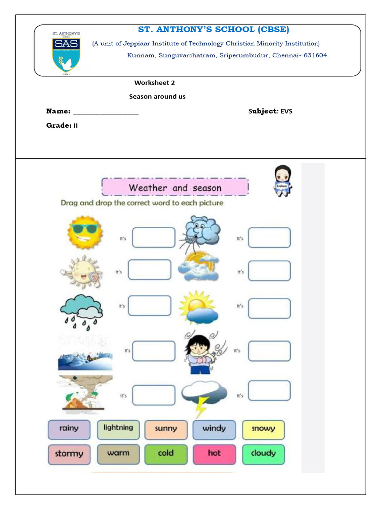Grade2 Evs Worksheet 2 | PDF