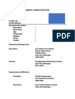 Sample Curriculum Vitae