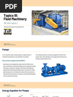 Topics III Fluid Machinery