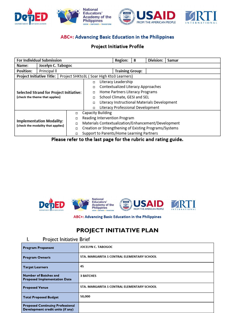 PIP Overview for DepEd Project SHKto3L | PDF | Literacy | Learning