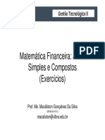 Aula 02 - Juros Simples e Compostos - Exercícios