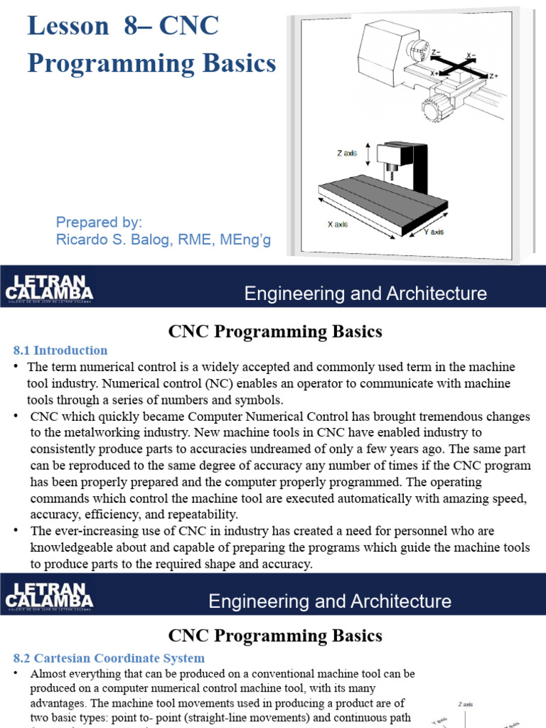 Lesson 8 - CNC Programming Basics | PDF