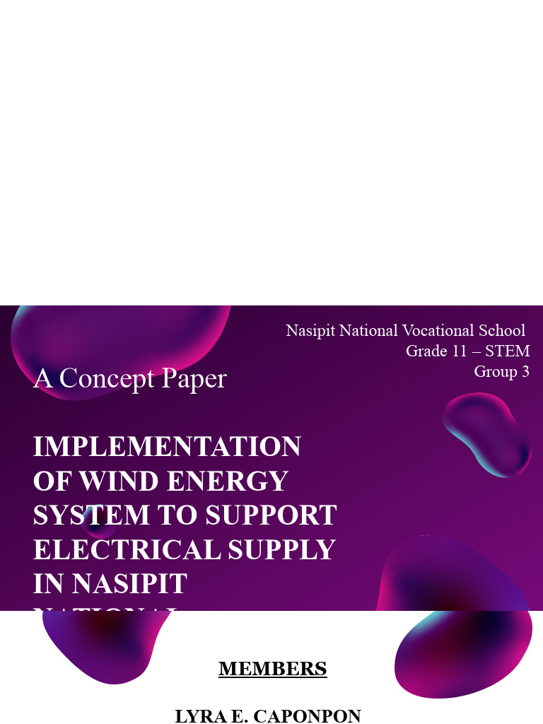 Eapp Group 3 Concept Paper | PDF | Sustainability | Wind Power