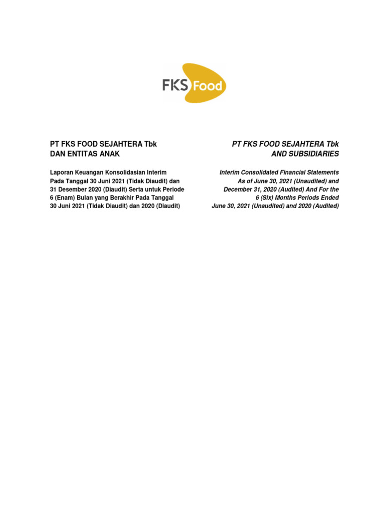 FKS Food Sejahtera TBK LK Juni 2021 | PDF