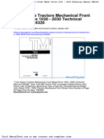 John Deere Tractors Mechanical Front Wheel Drive 1030 2030 Technical Manual Tm4326