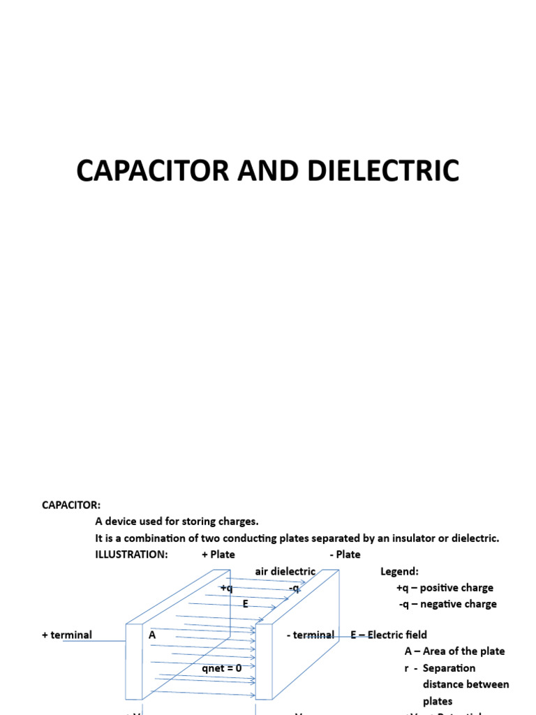 Capacitor and Dielectric PDF Capacitance Capacitor