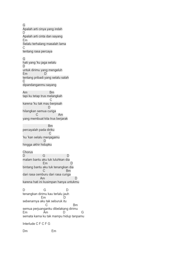 Chord Lagu Semata Karenamu | PDF