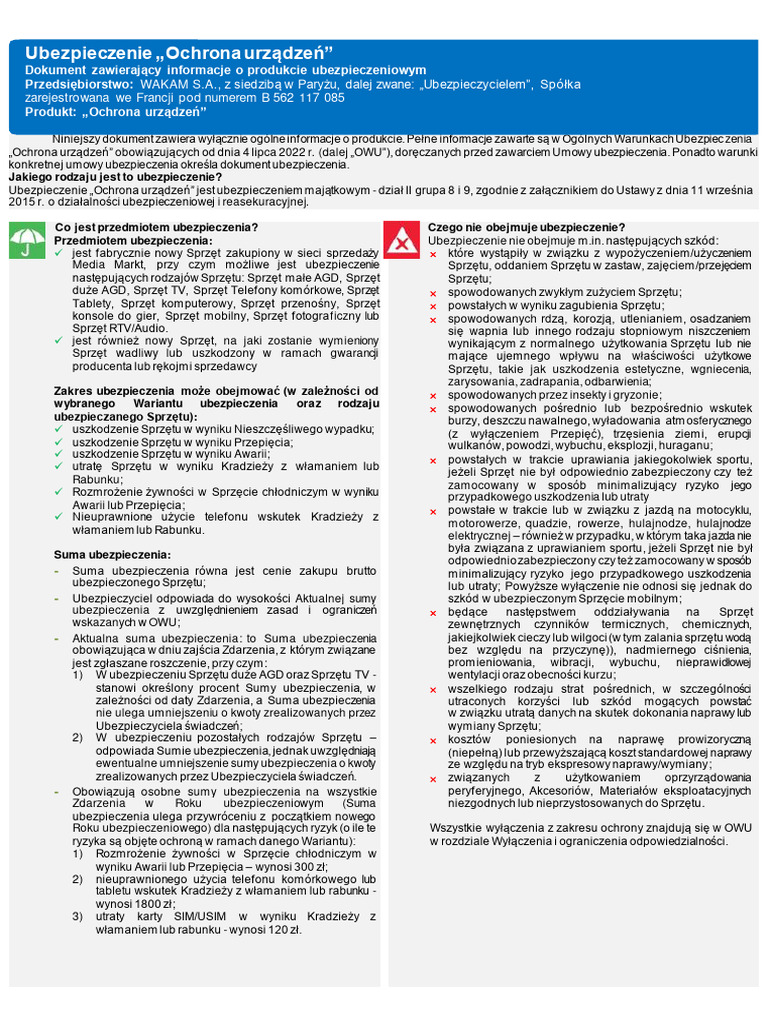 IPID I OWU Ochrona Urządzeń | PDF