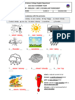 English 1 - Unit 2 Vocabulary Worksheet - Key