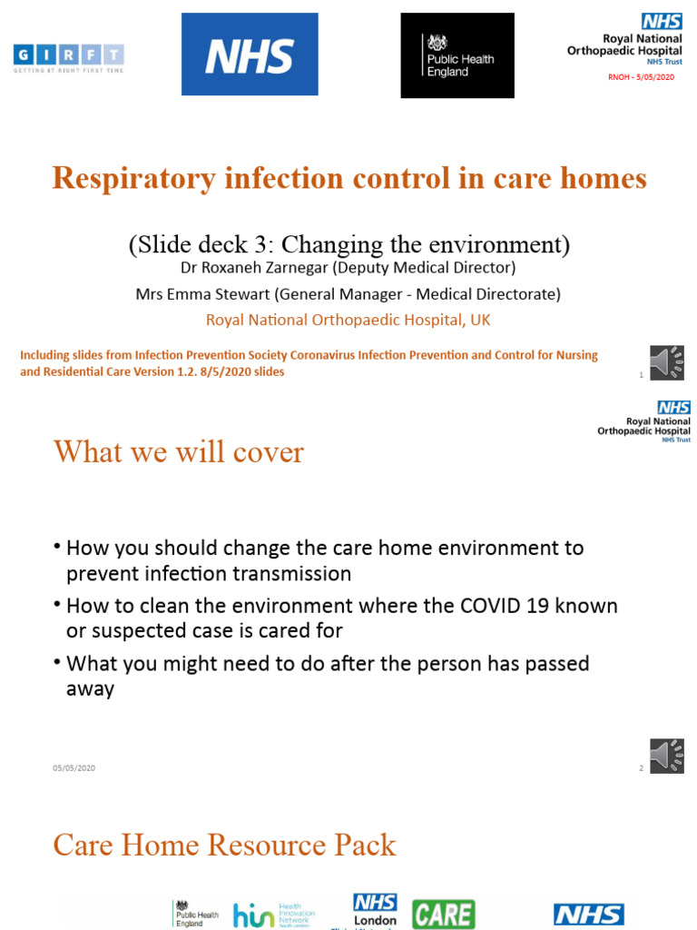 Infection Control For Care Homes Slide Deck 3 Taking Care of Your ...