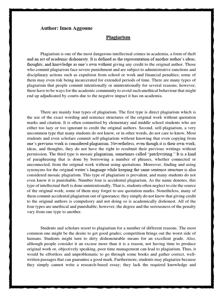 Understanding Plagiarism in Academia | PDF | Plagiarism