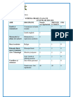 Schema Orar Clasa I B