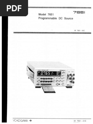 YOKOGAWA 7651 User | PDF