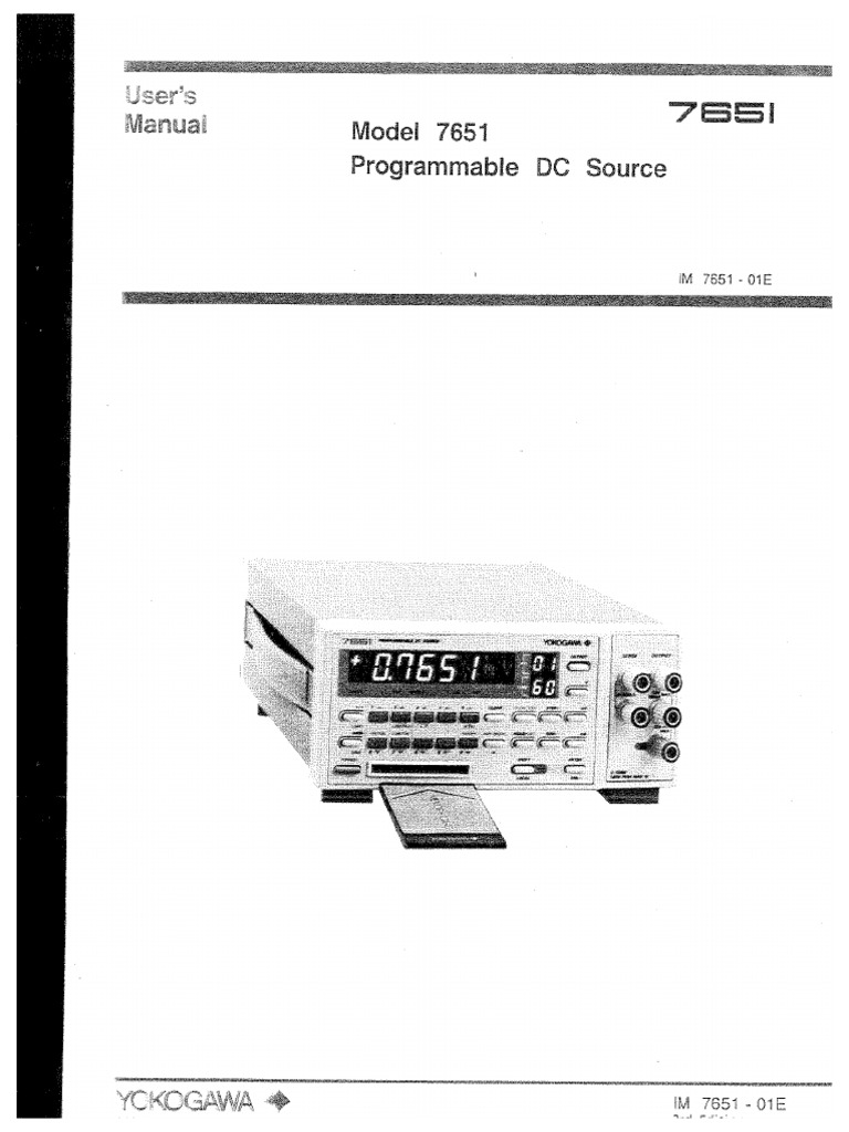 Tropical  英語版 YOKOGAWA 7651 User | PDF