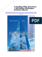 Principles of Auditing Other Assurance Services 19th Edition Whittington Solutions Manual