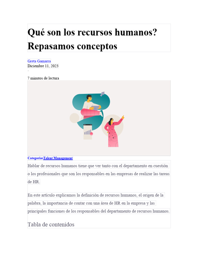 Qué Son Los Recursos Humanos | PDF | Gestión de recursos humanos | Business