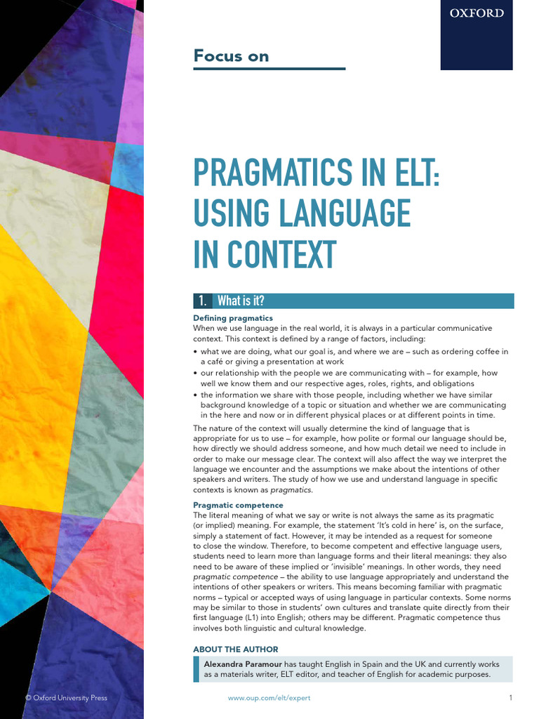 Understanding Pragmatic Competence | PDF | Learning | English Language