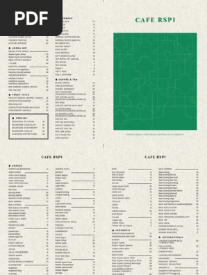 Menu Cafe RSPI 2022