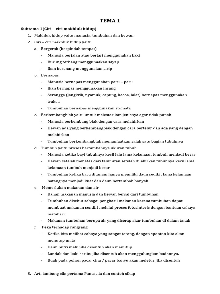 Buku Tematik Kelas 3 Tema 1 | PDF