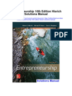 Entrepreneurship 10th Edition Hisrich Solutions Manual