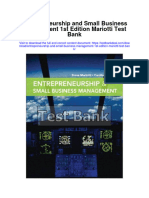 Entrepreneurship and Small Business Management 1st Edition Mariotti Test Bank