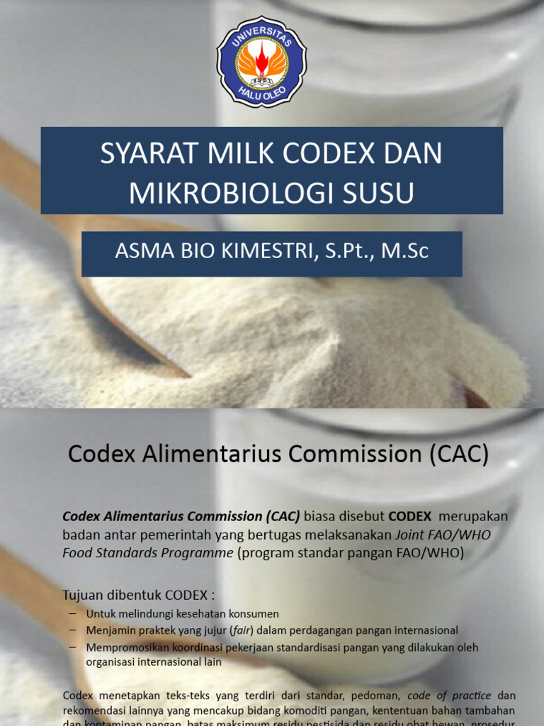 Syarat Codex untuk Susu dan Produk Susu | PDF