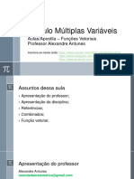 Aulas 3&4 - CálculoMúltiplasVariáveis - FunçõesVetoriais