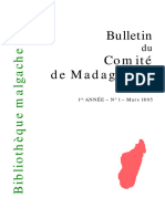 Bulletin Du Comite de Madagascar - An1 - Num 01