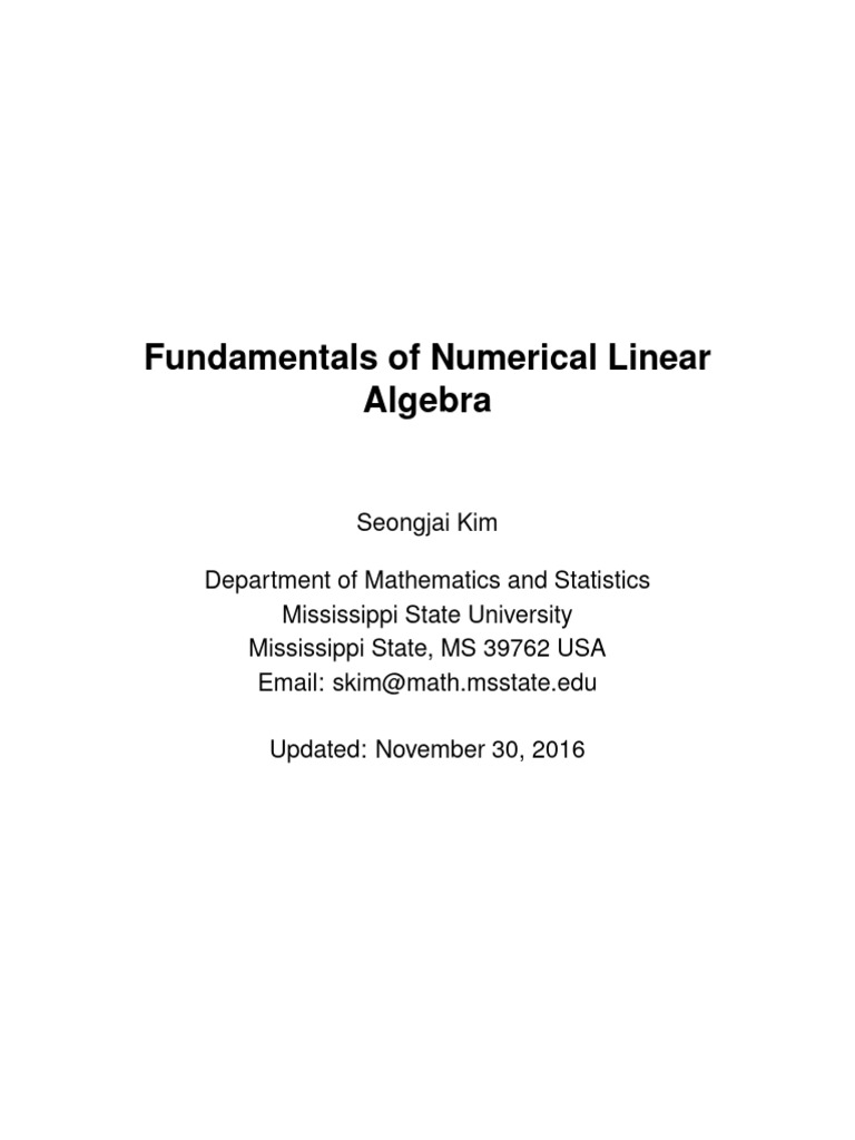 Numerical Linear Algebra Basics | PDF