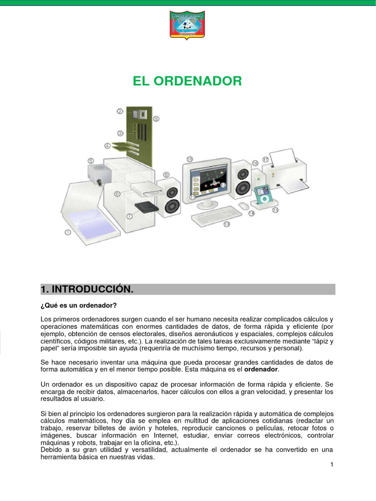 El Computador y Sus Partes | PDF | Hardware de la computadora | Periférico