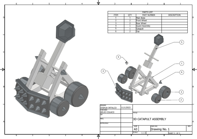3D Catapult Parts List | PDF