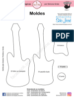 Molde Guitarra Marcador de Página de Feltro