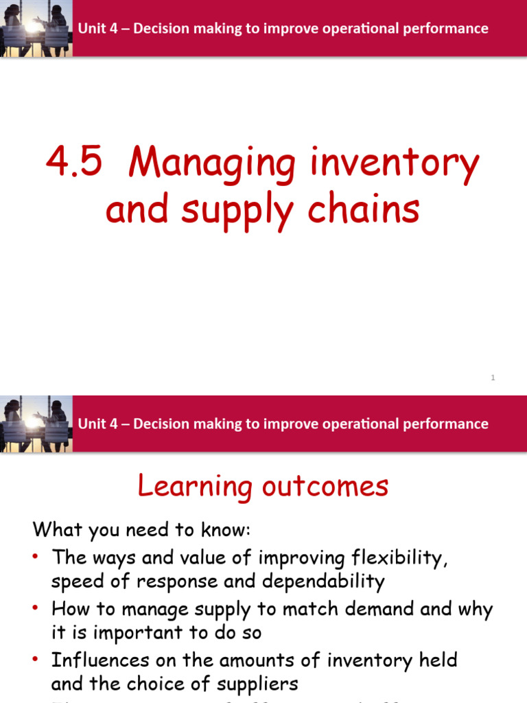 Managing Inventory And Supply Chains Pdf Lean Manufacturing