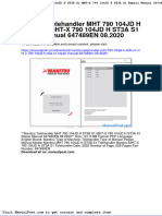 Manitou Telehandler MHT 790 104jd H St3b s1 MHT X 790 104jd H St3a s1 Repair Manual 647489en 08 2020