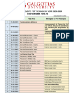 Calendar of Events For The AY 2023-24 - Revised DT 11.12.2023