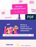 Blue Pink Purple Illustration Women Empowerment Presentation