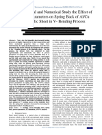 Experimental and Numerical Study The Effect of Process Parameters On Spring Back of AlCu Bimetallic Sheet in V - Bending Process