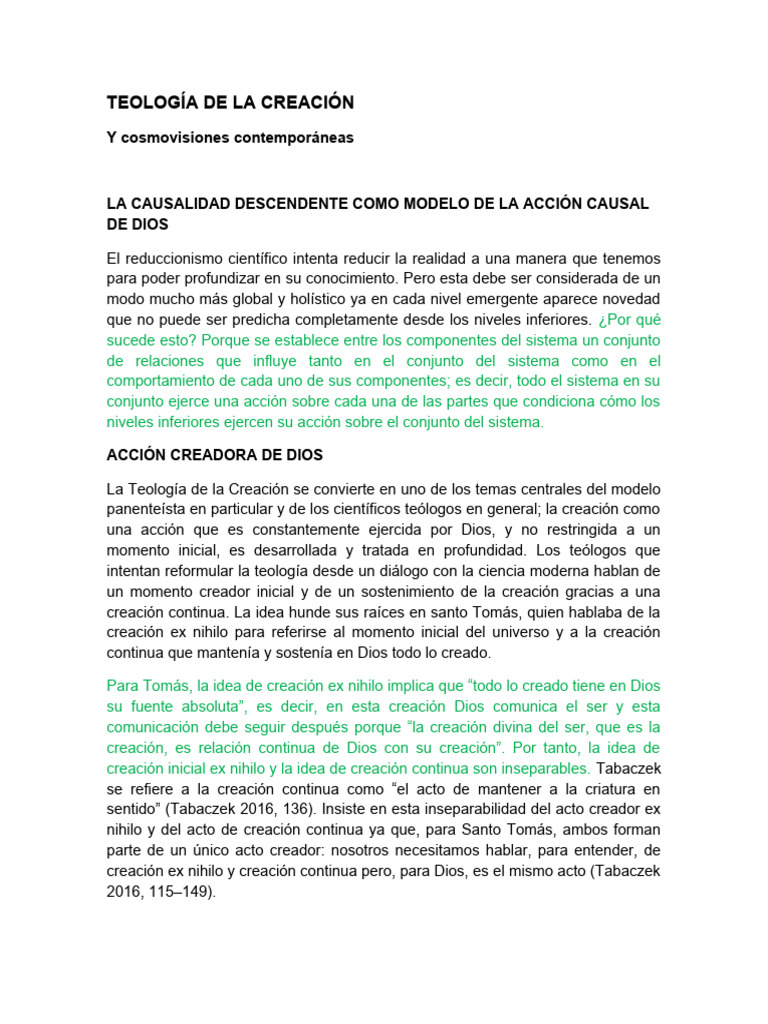 Teología de La Creación | PDF | Filosofía | Ciencia y matemáticas