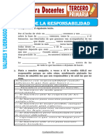 Fichas de Valor de La Responsabilidad para Tercero de Primaria