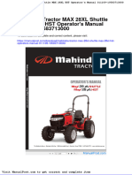 Mahindra Tractor Max 28xl Shuttle Max 28xl HST Operators Manual 011109 19583713000
