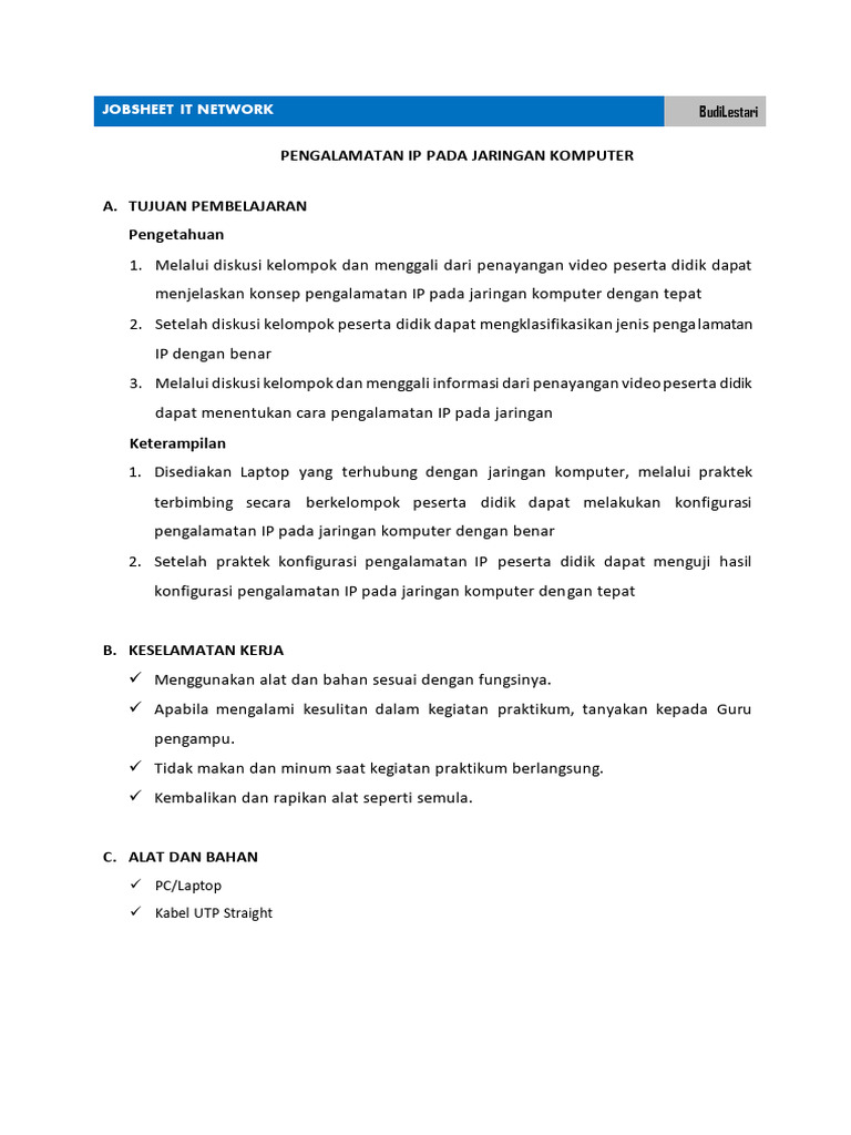 Konsep Dasar IP Address | PDF