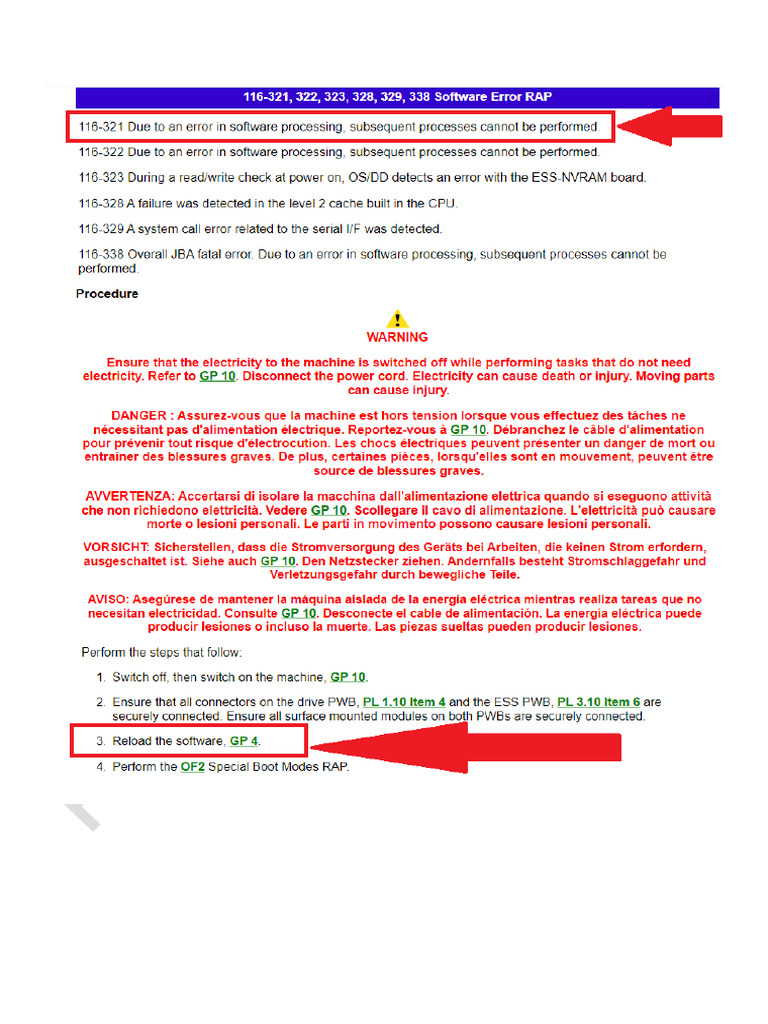 Xerox VersaLink C7020 - Error Code 116-321 RAP | PDF