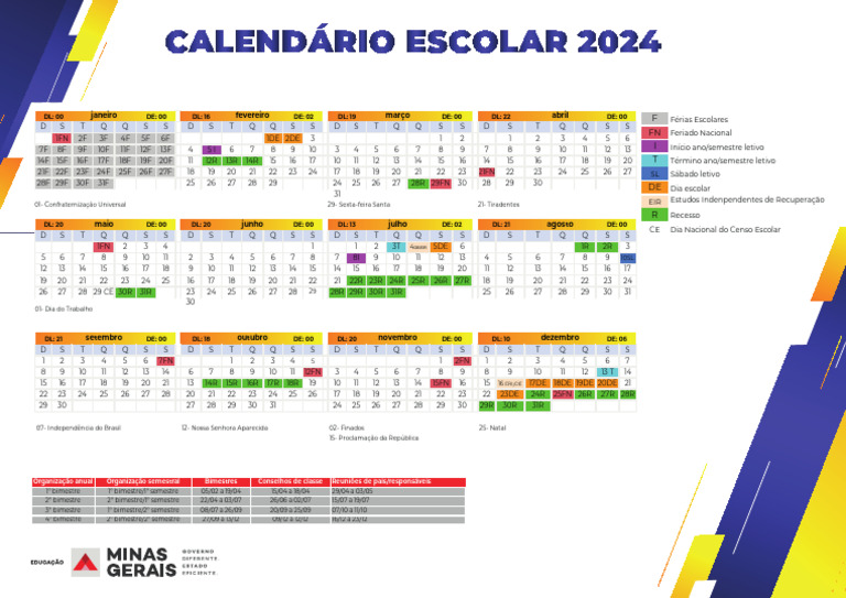 Calendario 2024 Escolar PDF