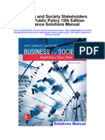 Business and Society Stakeholders Ethics Public Policy 15th Edition Lawrence Solutions Manual