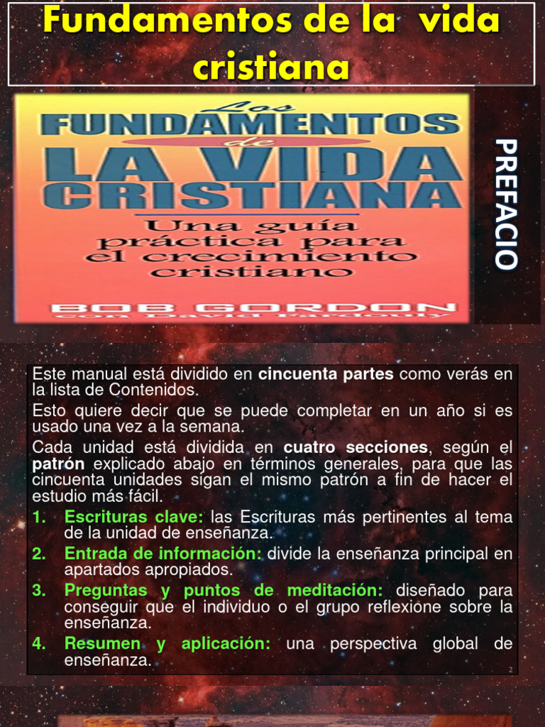Fundamentos de La Vida Cristiana Prefacio Sección A | PDF | Cristo ...