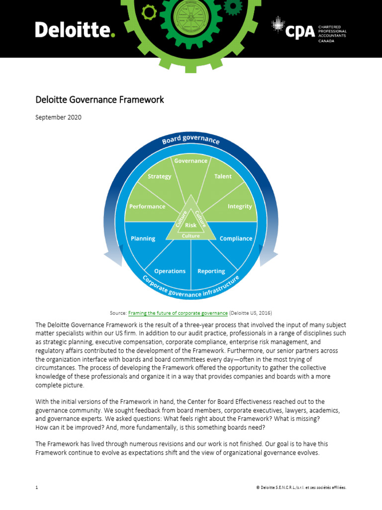 Deloitte Governance Framework | PDF