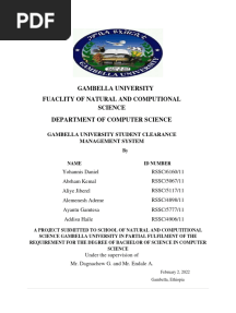 Gambella Uiversity Student Clearance Management System