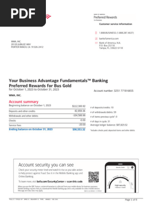 Bank of America Statement 10312023