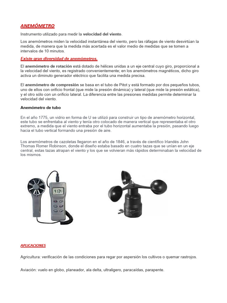 ANEMÓMETRO | PDF