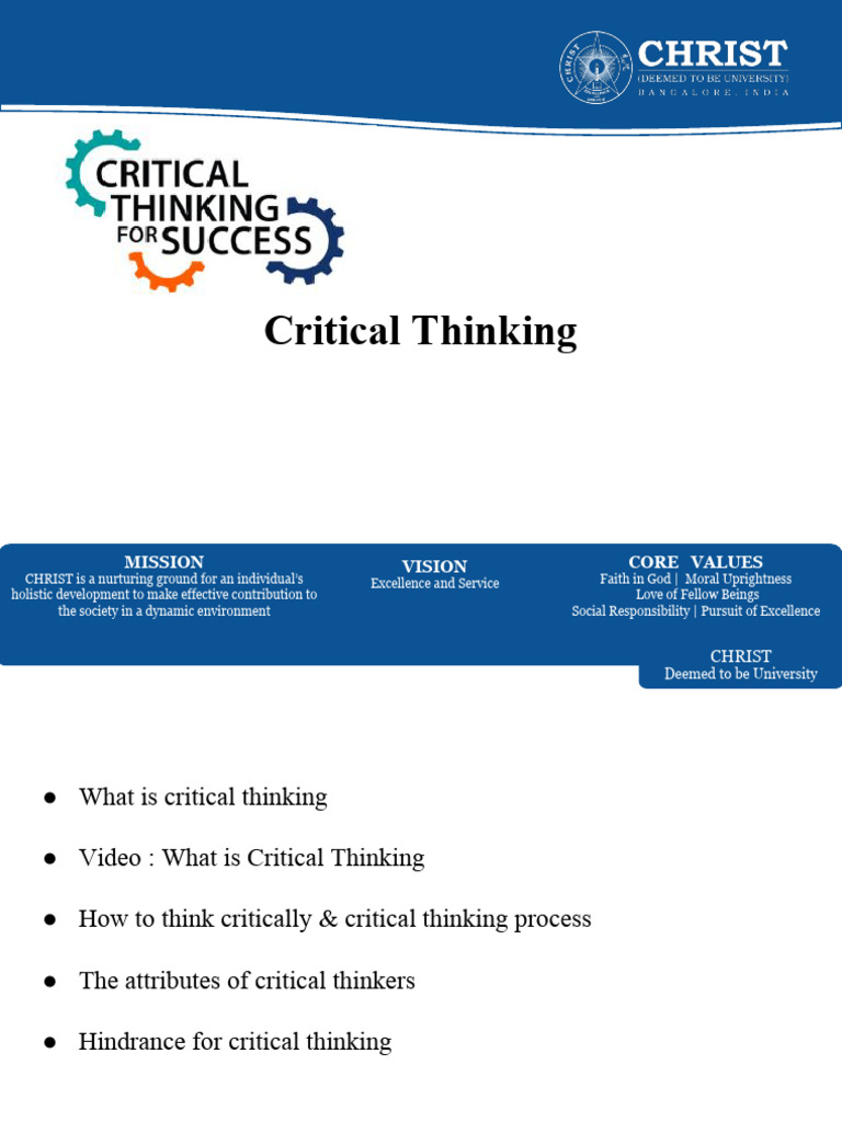 Introduction to critical thinking pdf